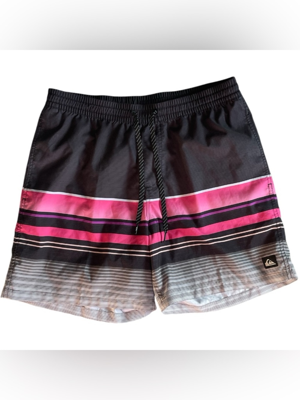Quiksilver Men's Black & Pink Stripe Shorts